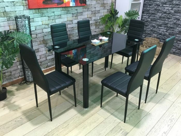 Glass dining table set with 6 chairs Free Delivery