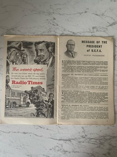 1963 European Cup Final Benfica v AC Milan Official Programme
