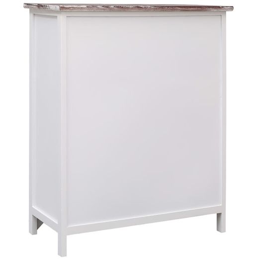 Side Cabinet Brown and White 60x30x75 cm Paulownia Wood