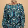 Blue Boho Print Top, New With Tags Image 3