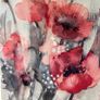 Framed watercolour painting of poppies Image 8