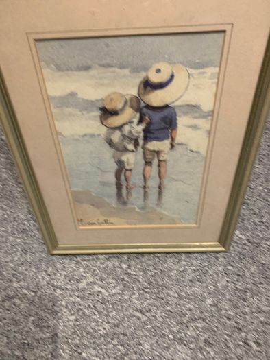 Prints E.Van Goethem (1857-1924) -Watercolour, Sun Hats