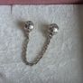 Pandora band of hearts safety chain charm very good condition hallmarked Image 2
