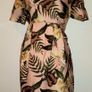 Asos Peach/Pink Jungle Print Empire Style Dress in Size 10 Image 3