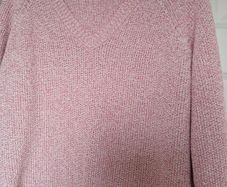 jumper...pink and white cotton v-neck  jumper