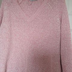 jumper...pink and white cotton v-neck  jumper