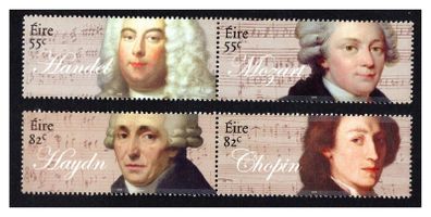 2009 Ireland Classic Composers Commemorative Stamps Mint Never Hinged (MNH)