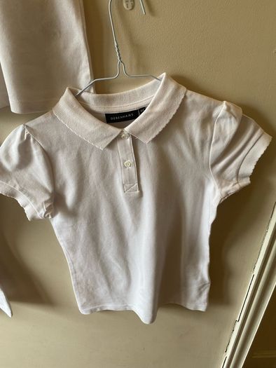3 White girls polo shirts (new/as new) age 8-9
