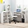LUDER Book Shelf, 5-Cube Bookshelf, Reversible Bookcase, 9.4 x 19.5 x 31.5, for Living Room, Bedroom, Home Office, White Image 4