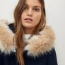 Mango Faux fur hooded coat size XS Image 2