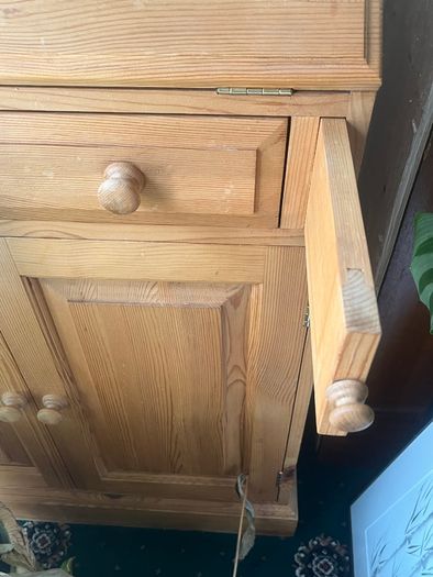 Solid pine cabinet, press, writing table