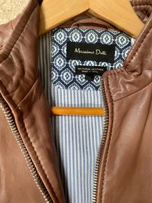 Massimo Dutti Nappa leather biker Jacket