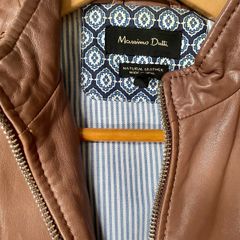 Massimo Dutti Nappa leather biker Jacket