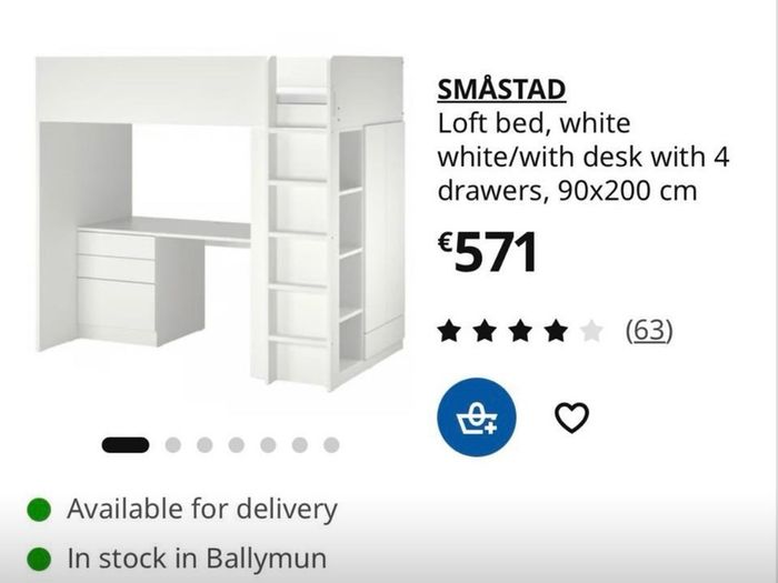 IKEA loft /high sleeper SMASTAD