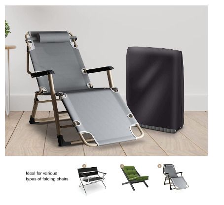 Folding deck chair cover, weightless chair protection, 420D Oxford fabric, waterproof, anti-UV patio sun lounger cover for outdoor use, deck chair cover (97 x 83 cm)