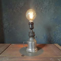 Vintage Pewter Oil Lamp Upcycled