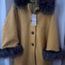 New Mustard Pala Doro  Fur Trim Coat Image 2