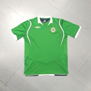 FREE POST 2008 Northern Ireland (L) Jersey Shirt  2009 Umbro Vintage Retro Soccer Football Irish Green Norn iron Large