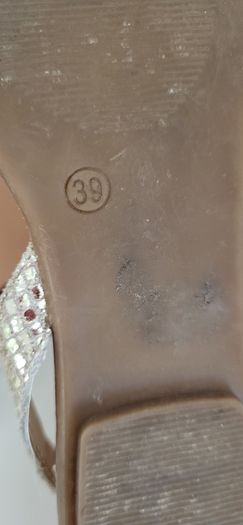 FAITH leather gold open toes sling back flats Sz 39 (Fit 6-6.5UK)