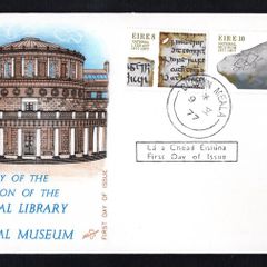 1977 Ireland Centenary of the Founding of the National Library and of The National Museum Commemorative Stamps Illustrated Hibernian First Day Cover (FDC) with Cluain Meala (Clonmel) Steele Cancel