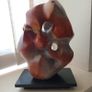 Absract Modernist Alabaster Sculpture on Marble Base. Signed. Image 7