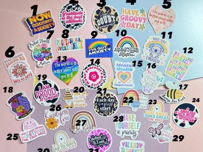 Mental health stickers