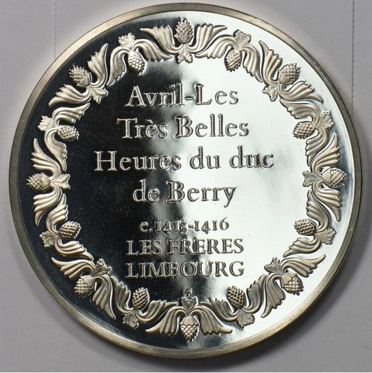 RARE Medal Sterling Silver weight 2.3 oz 65g Proof Les Freres Limbourg