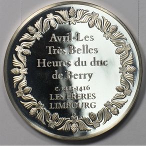 RARE Medal Sterling Silver weight 2.3 oz 65g Proof Les Freres Limbourg