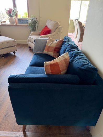 Two seater comfy velvet sofa