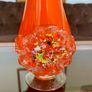 Vintage Orange Studio Glass Statement Vase Image 8
