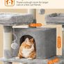 FREE SHIPPING Cat Tree, Large Cat Tower, 172 cm, Light Grey Image 4