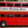 (12" long) London Evening News Oxford Diecast Vintage Model Double Decker Red Bus Image 2