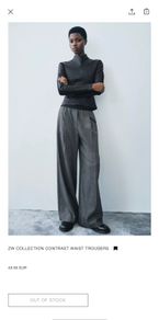 ZARA ZW Collection Contrast waist Trousers wool