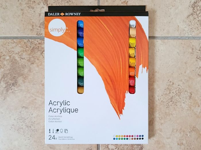 Simply Acrylic Paint Set 24 x 12ml Assorted Colours Daler Rowney NEW