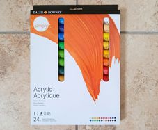 Simply Acrylic Paint Set: 24 x 12ml Assorted Colours Daler Rowney NEW