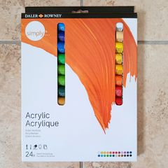 Simply Acrylic Paint Set 24 x 12ml Assorted Colours Daler Rowney NEW
