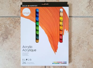 Simply Acrylic Paint Set 24 x 12ml Assorted Colours Daler Rowney NEW