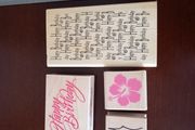 Female birthday rubber stamp set