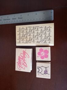 Female birthday rubber stamp set