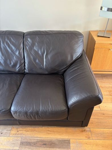 Leather Couch 3 seater 2 seater and footstool