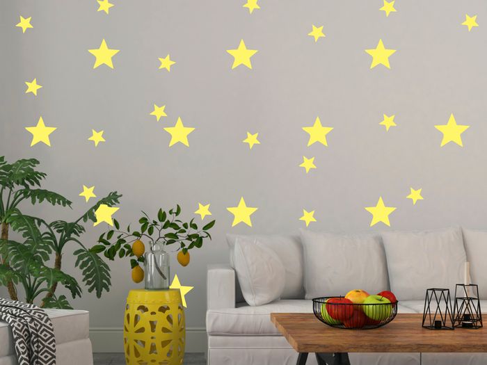 Star Wall Sticker, Star Wall Decal, 2 Size Star Wall Sticker, 100 stars sticker, Kids wall decoration, Nursery Decor, Baby room decal,