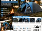 3 Person Dome Camping Tent Waterproof 5000mm with Porch Darkened Sleeping Cabin