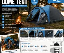 3 Person Dome Camping Tent Waterproof 5000mm with Porch Darkened Sleeping Cabin