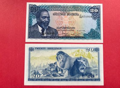 Kenya  20. Shillings. 1978. Pick. 17a. ( Uncirculated )