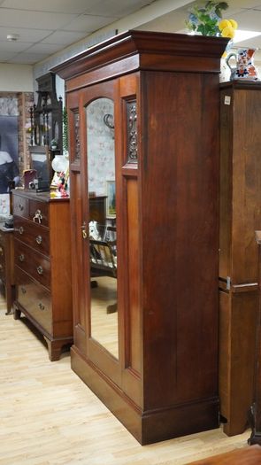 Victorian Mahogany Mirrored Wardrobe