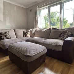 Large Corner Sofa with Matching Footstool