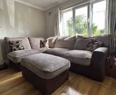 Large Corner Sofa with Matching Footstool
