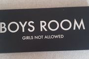 Boys room door sign