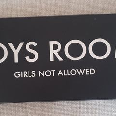 Boys room door sign