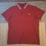 Fred Perry Maroon Polo Shirt White Light Blue Twin Tip Made in UK XL Image 2